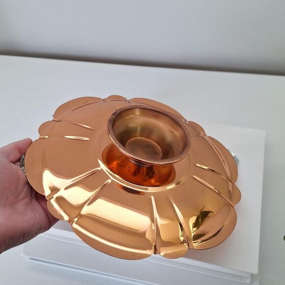 Vintage Copper Pedestal Desert Stand Tray Flemish Bowl - Picture 4 of 5